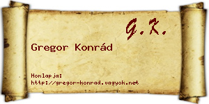 Gregor Konrád névjegykártya